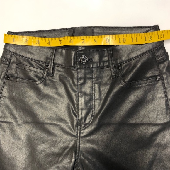 WHBM high rise kick flare coated jeans size 0 - Picture 4 of 13